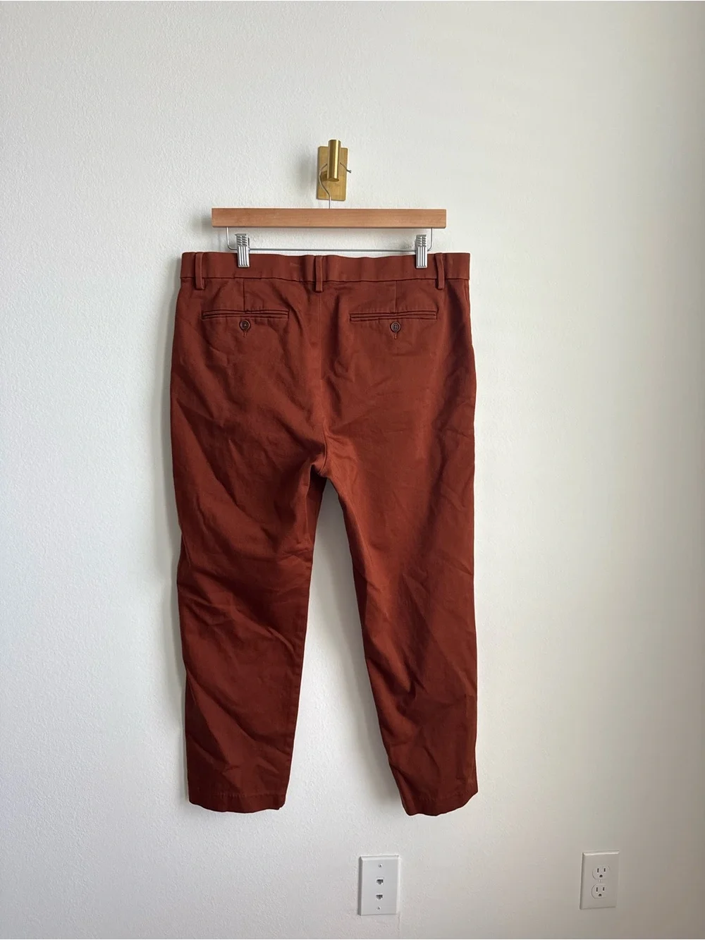 Banana Republic Traveler Chino Slim Fit Pants Rust Men's 35x30